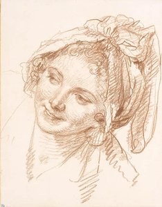 The Head Of A Young Girl Inclined To The Left — Жан Батист Грез