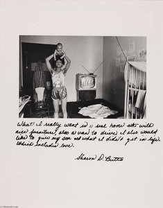 Untitled What I Really Want Is A Real Home With Nice Furniture, Also A Van To Drive. I Also Would Like To Give My Son What I Didn't Get In Life. Which Includes Love. Sharon D. Butts, From The Series Rich And Poor — Jim Goldberg