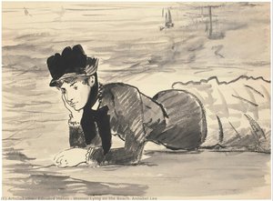 Woman Lying On The Beach. Annabel Lee — Édouard Manet