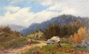 Travellers In Alpine Landscapes — Arthur Gilbert