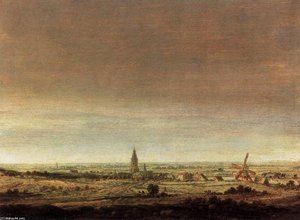 Landscape With City On A River — Hercules Seghers, Baroque Landscape