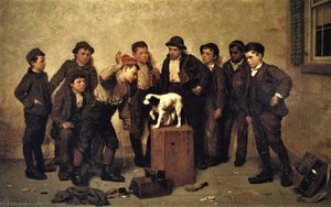 Teaching Tricks (also Known As Training The Dog) — John George Brown, Contemporary Realism
