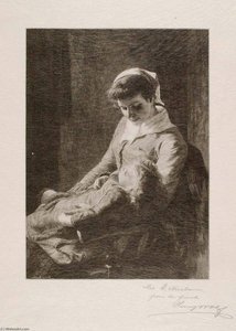Mother And Sleeping Child — Henry Wolf