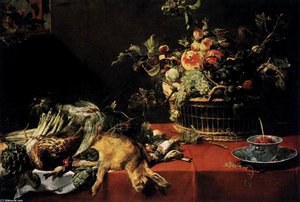 Still-life With Fruit Basket And Game — Frans Snyders, Baroque