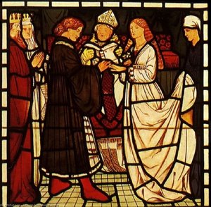 The Marriage Of Tristram And Isoude Les Blanches Mains — Edward Coley Burne-jones, Pre-raphaelite