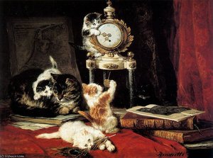 The Correct Time Sun — Henriette Ronner Knip, Romanticism