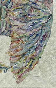Herring Transforms Into A Human Face With Glowing Eyes (details) — Wu Jian’an, Contemporary Surrealism