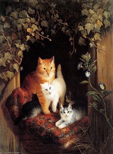 Nest With Kittens Sun — Henriette Ronner Knip