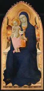 Madonna And Child Enthroned With Two Cherubim — Master Of The Osservanza