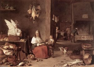 Kitchen Scene — David Teniers The Younger, Baroque