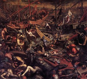 Naval Victory Of The Venetians At Jaffa — Sante Peranda, Mannerism