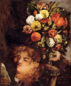 Head Of A Woman With Flowers — Gustave Courbet, Realism