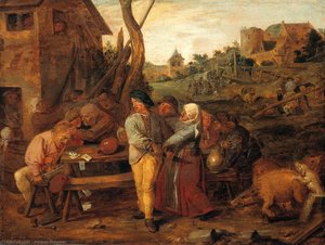 Farmers Fight Party — Adriaen Brouwer