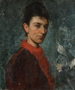 Dame à la colerette rouge