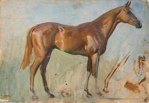 Study Of A Chestnut Horse — Sir Alfred James Munnings