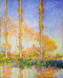 Poplars, Autumn, Pink Effect — Claude Monet, Impressionist Landscape