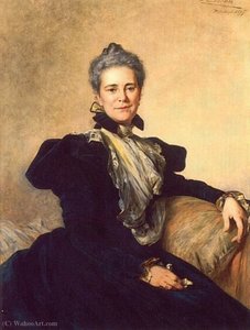 Portrait Of Mrs Charles Lockhart — Théobald Chartran, Academic Painting