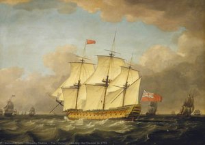 The 'victory' Leaving The Channel In 1793 — Monamy Swaine