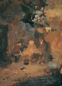 Three Figures Seated In A Landscape — Joseph Clover