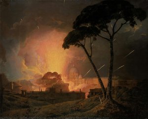 The Annual Girandola At The Castel Sant’angelo, Rome — Joseph Wright Of Derby, Rococo