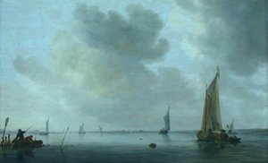 Fishing Boats Off An Estuary — Jan Josefz Van Goyen
