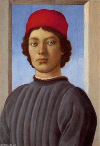 Portrait Of A Young Man With Red Cap — Sandro Botticelli