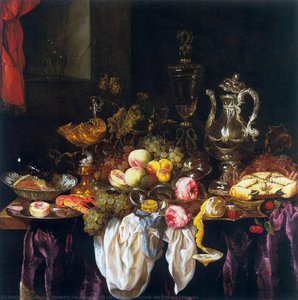 Still Life with Fruit, Sea Food, and Precious Tableware
