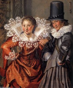 Dignified Couples Courting (detail)_2 — Willem Pietersz Buytewech