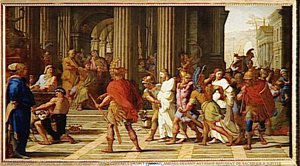 SAINT GERVAIS ET SAINT PROTAIS AMENES DEVANT ASTASIUS REFUSENT DE SACRIFIER A JUPITER