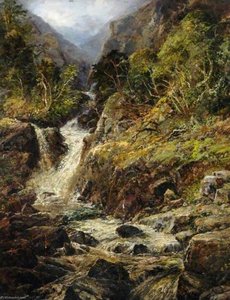 A Welsh Mountain Torrent — Edmund Marriner Gill, Romanticism