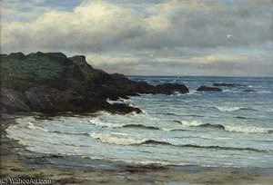 Waves Breaking On A Deserted Rocky Coast — Joseph Henderson