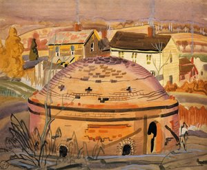 Brick Kiln In Autumn (building With Domed Top) — Charles Burchfield, American Regionalism