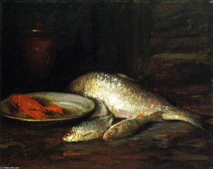 Still Life, Fish (also Known As North River Shad) — William Merritt Chase, American Impressionism