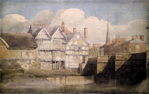 Old Houses And Wye Bridge, Hereford — David Cox