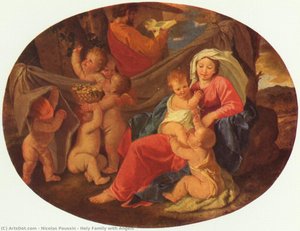 Holy Family With Angels — Nicolas Poussin