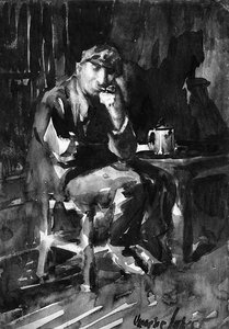 David Parrish. Interior Of A Tavern — George Benjamin Luks
