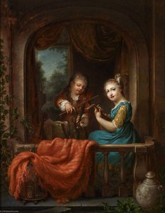 An Elegant Couple Making Music On A Balcony — Philip Van Dijk