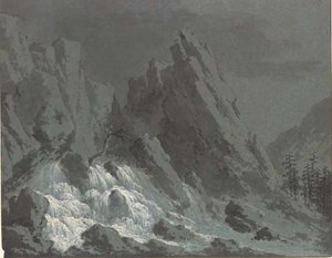 An Alpine Waterfall — Claude Louis Chatelet