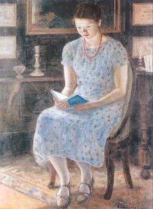 Blue Girl Reading — Frederick Carl Frieseke