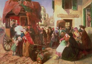 The Departure Of A Diligence From Biarritz — Abraham Solomon
