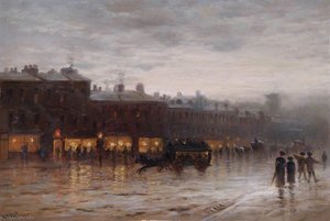 Saturday Evening, View of Hampstead High Street