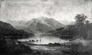 Mountain Landscape With Cows And Sheep, (painting) — Robert Seldon Duncanson