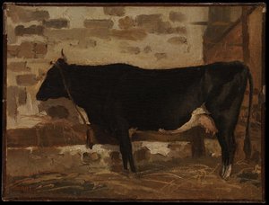 Cow In A Stable — Jean-baptiste-camille Corot, Realism