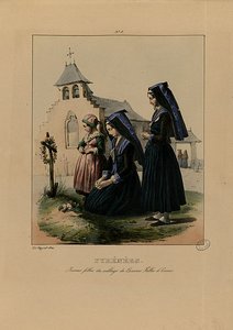 Village Girls Laruns, Ossau Valley — Edouard Pingret