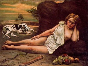 Diana Sleep In The Woods — Giorgio De Chirico, Neo-baroque