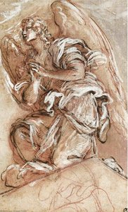 Study of a kneeling angel