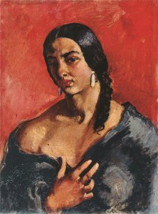 Self-portrait With Red Background — Amrita Sher-gil, Modernism