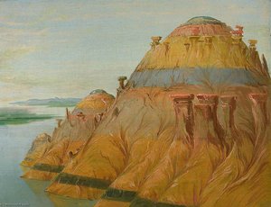 Picturesque Clay Bluff, 1700 Miles Above St. Louis — George Catlin, Romanticism