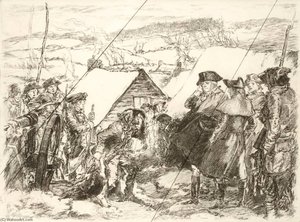 Washington at Valley Forge (cancelled plate from the portfolio The Bicentennial Pageant of George Washington )