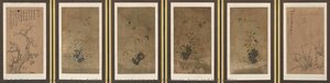 Folding screen embroidered with flower, bees and butterflies
